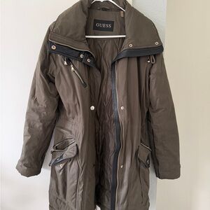 Guess Olive Green Parka Coat